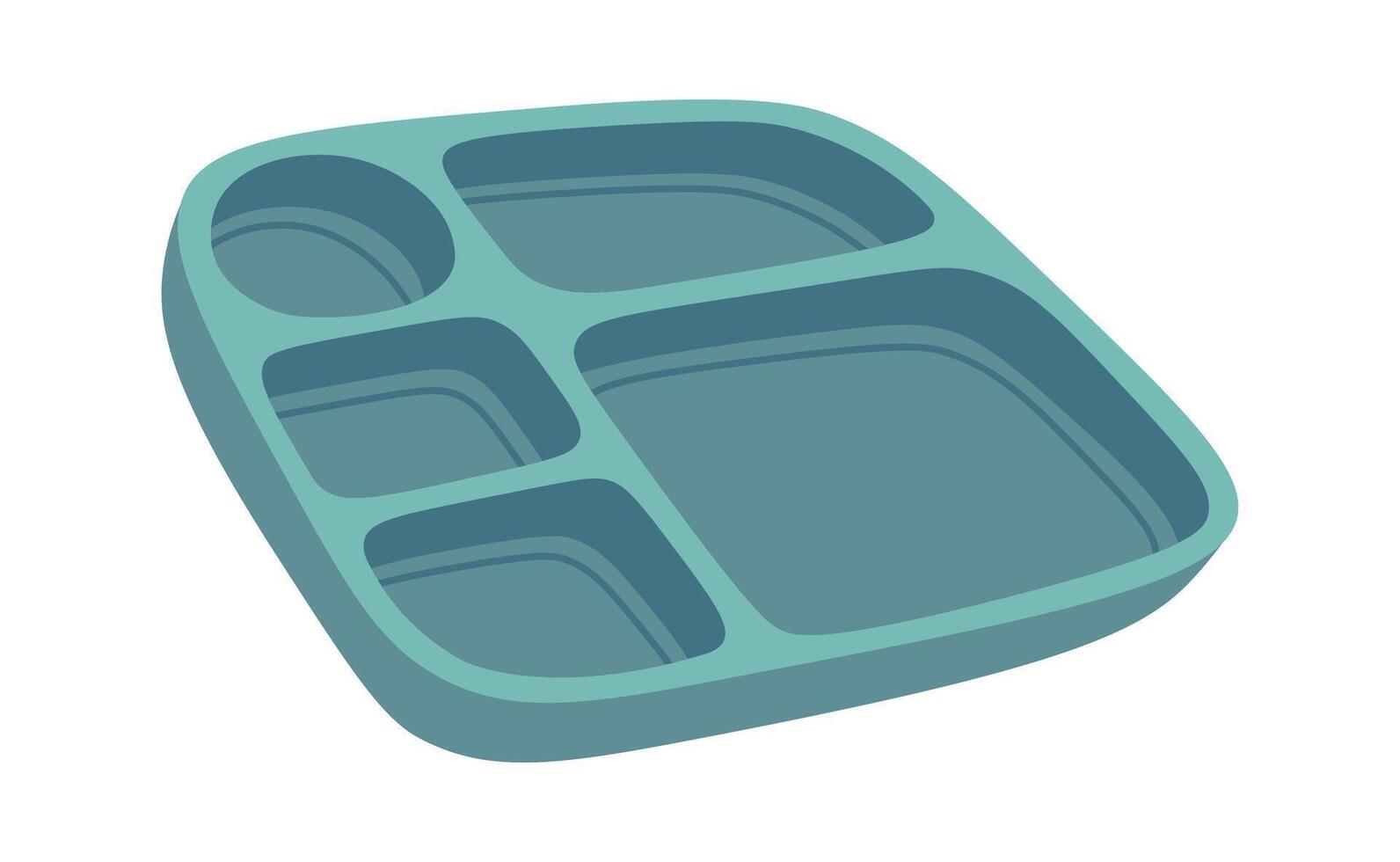 Empty meal tray for school flat icon Restaurant utensil vector