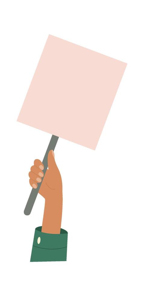 Rally for rights flat icon Hand hold poster vector