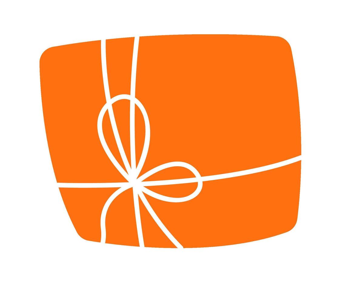 Parcel flat icon Winter present box Funny snowmen vector