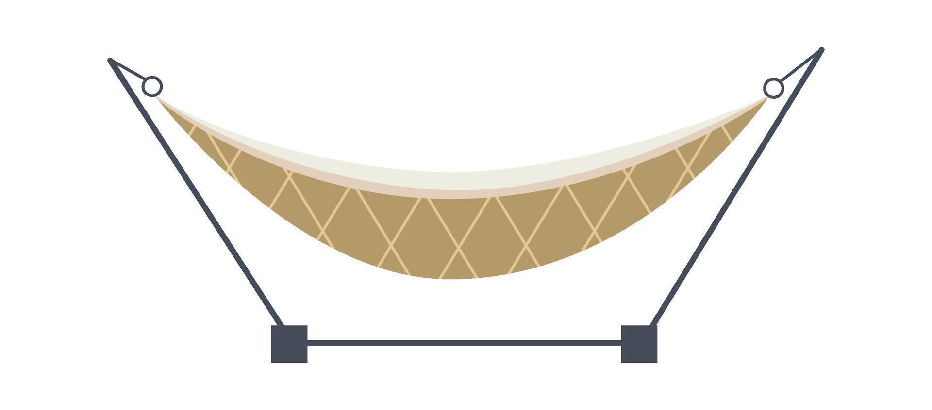 Portable outside cotton hammock flat icon Comfortable bed vector