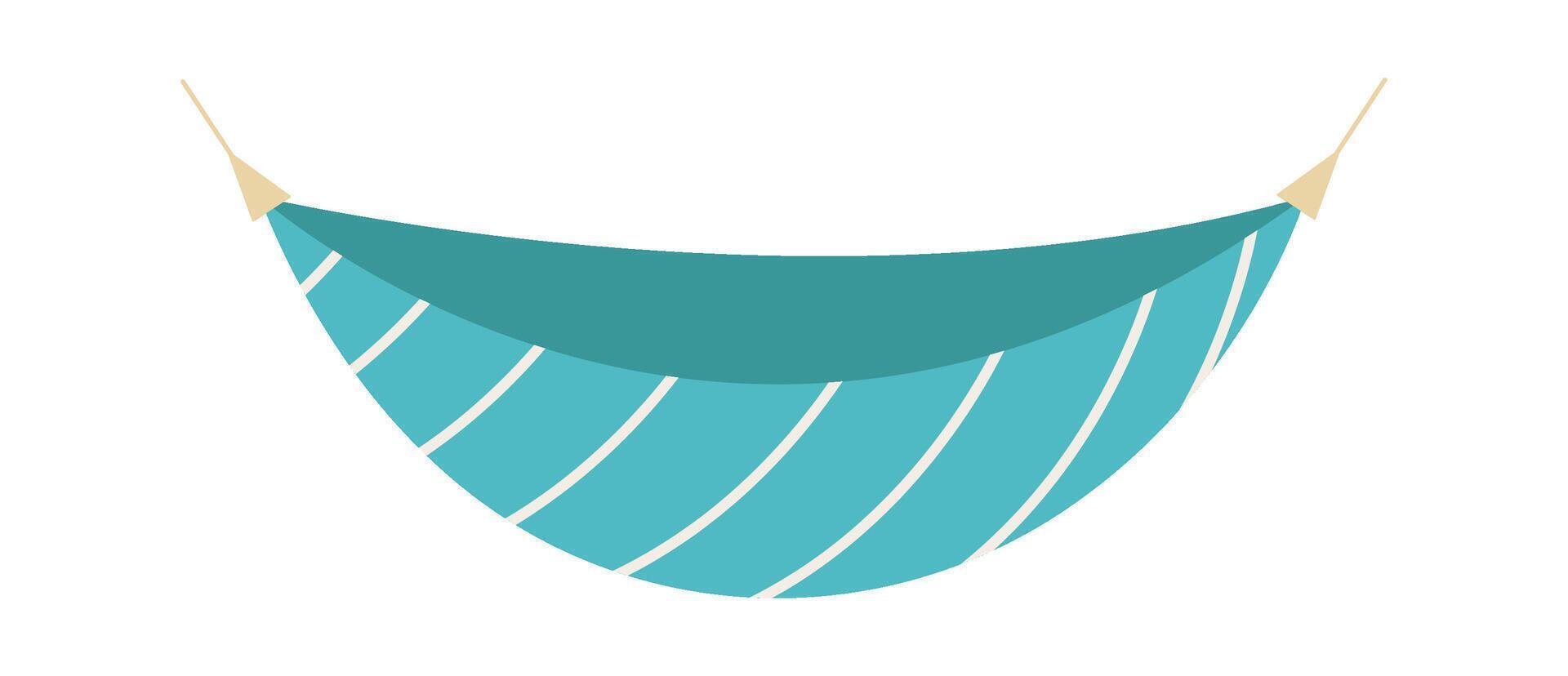 Handing fabric hammock flat icon Outside furniture Illustration vector
