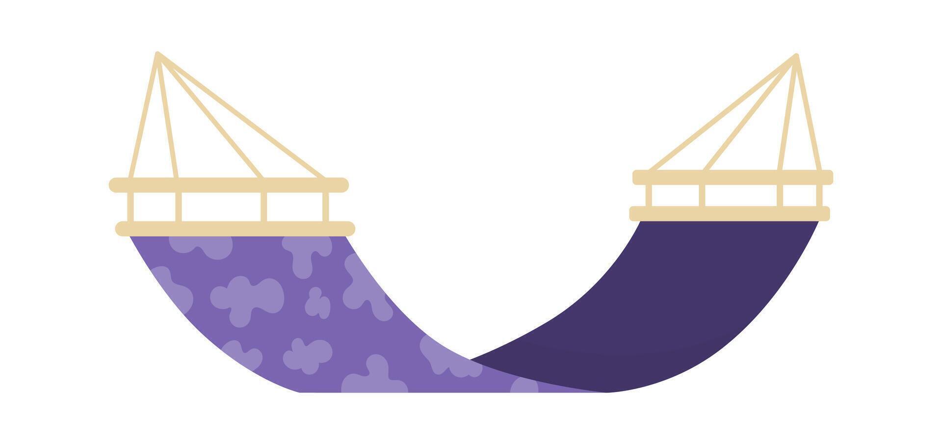 Handing comfortable hammock flat icon Outside decor vector