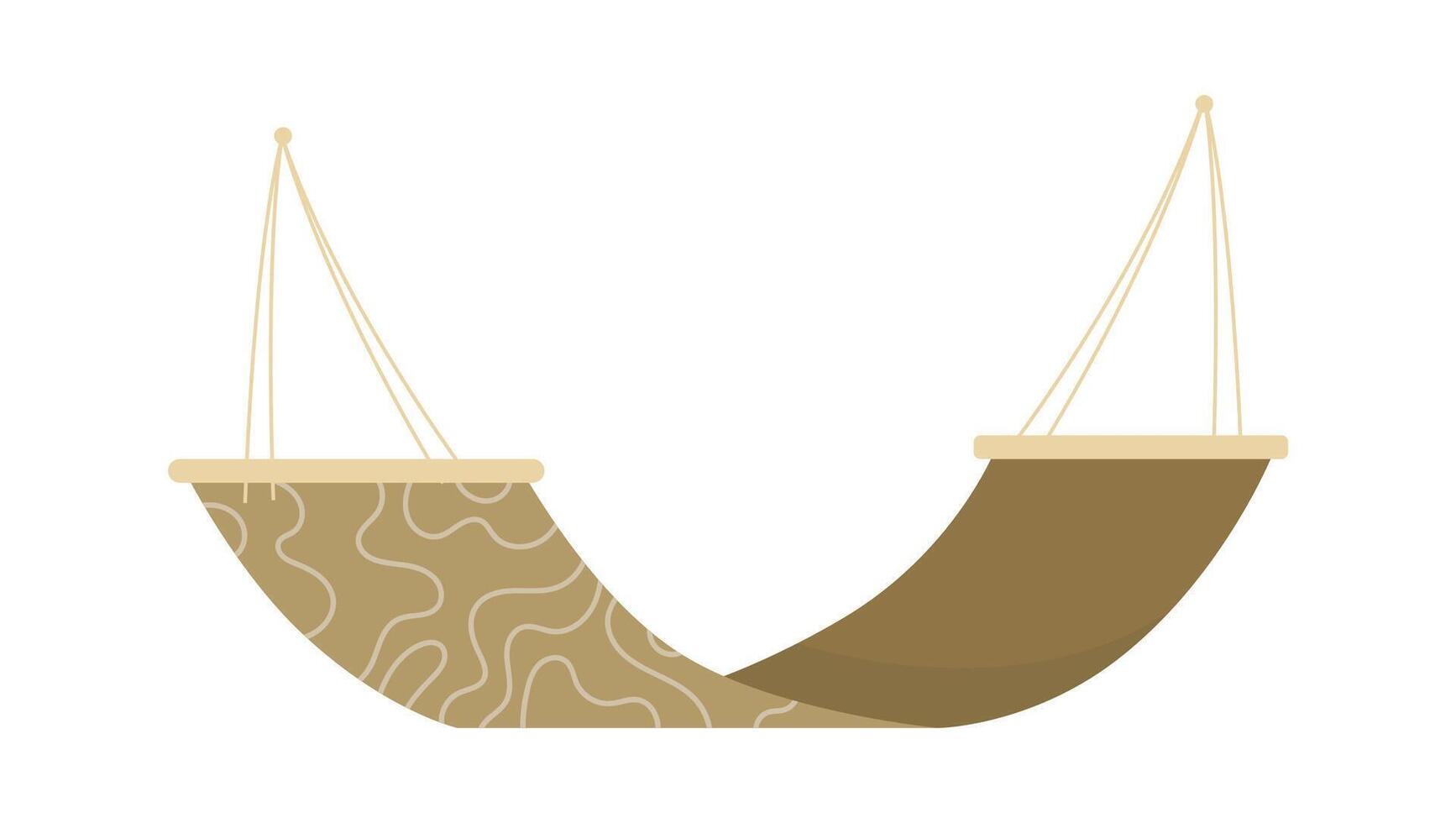Swing fabric hammock flat icon Leisure outside element Illustration Hand Drawn Icon vector