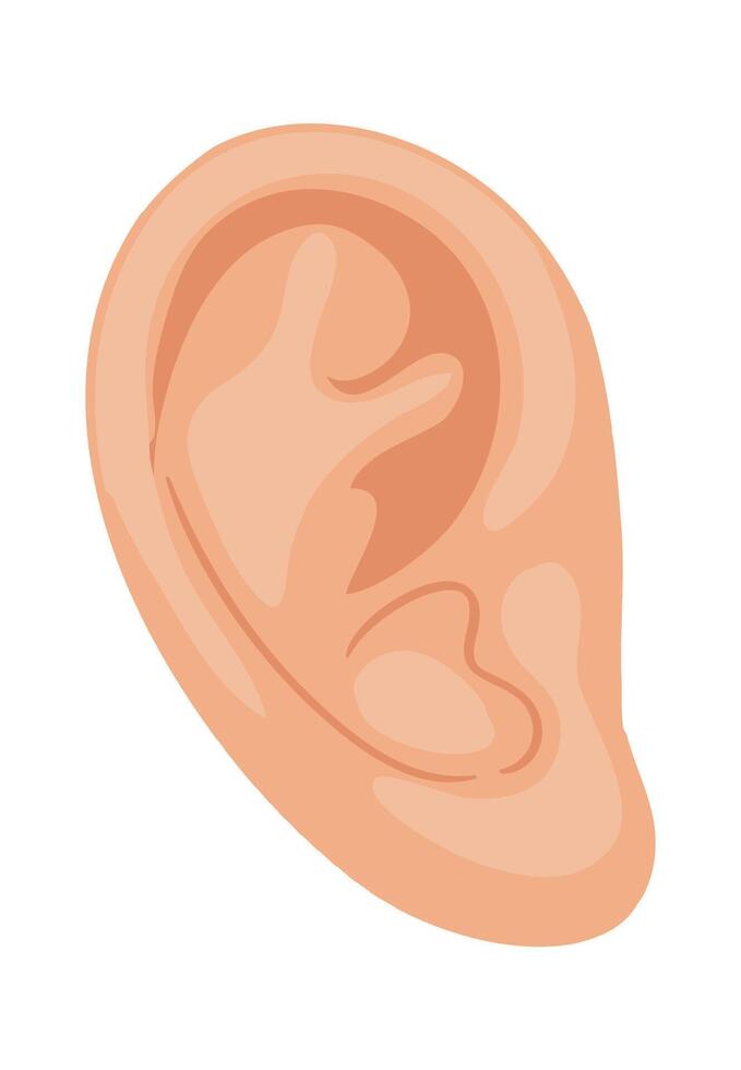 Ear flat icon Body part Piercing vector