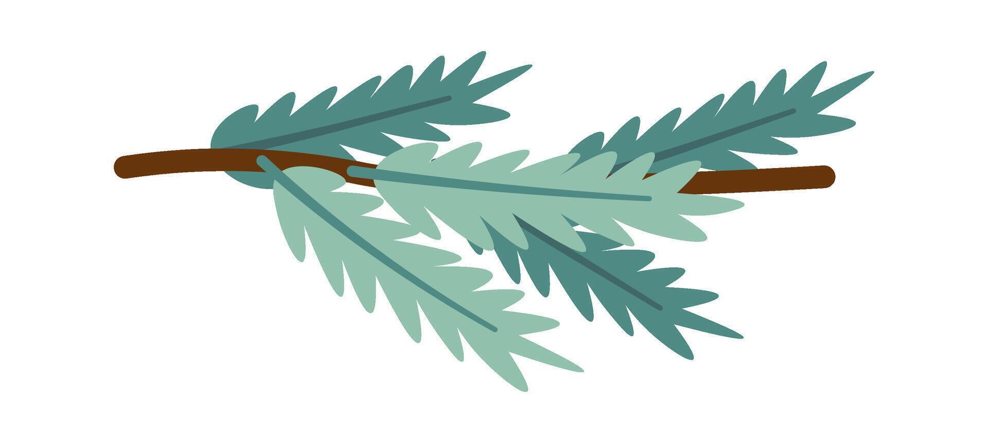 Frozen trees branch flat icon Traditional Christmas element vector