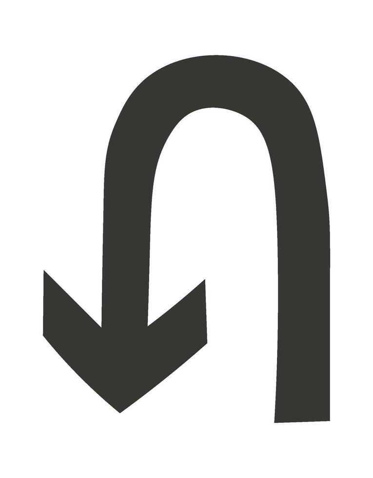 Road sign flat icon Reverse way Pointer for movement vector