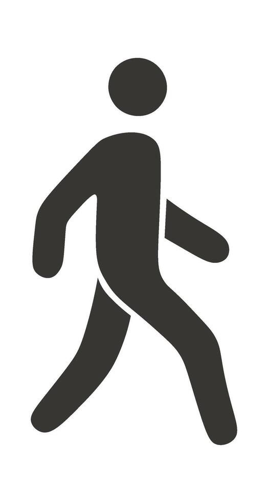 Pedestrian on way flat icon Road sign Movement pointer vector
