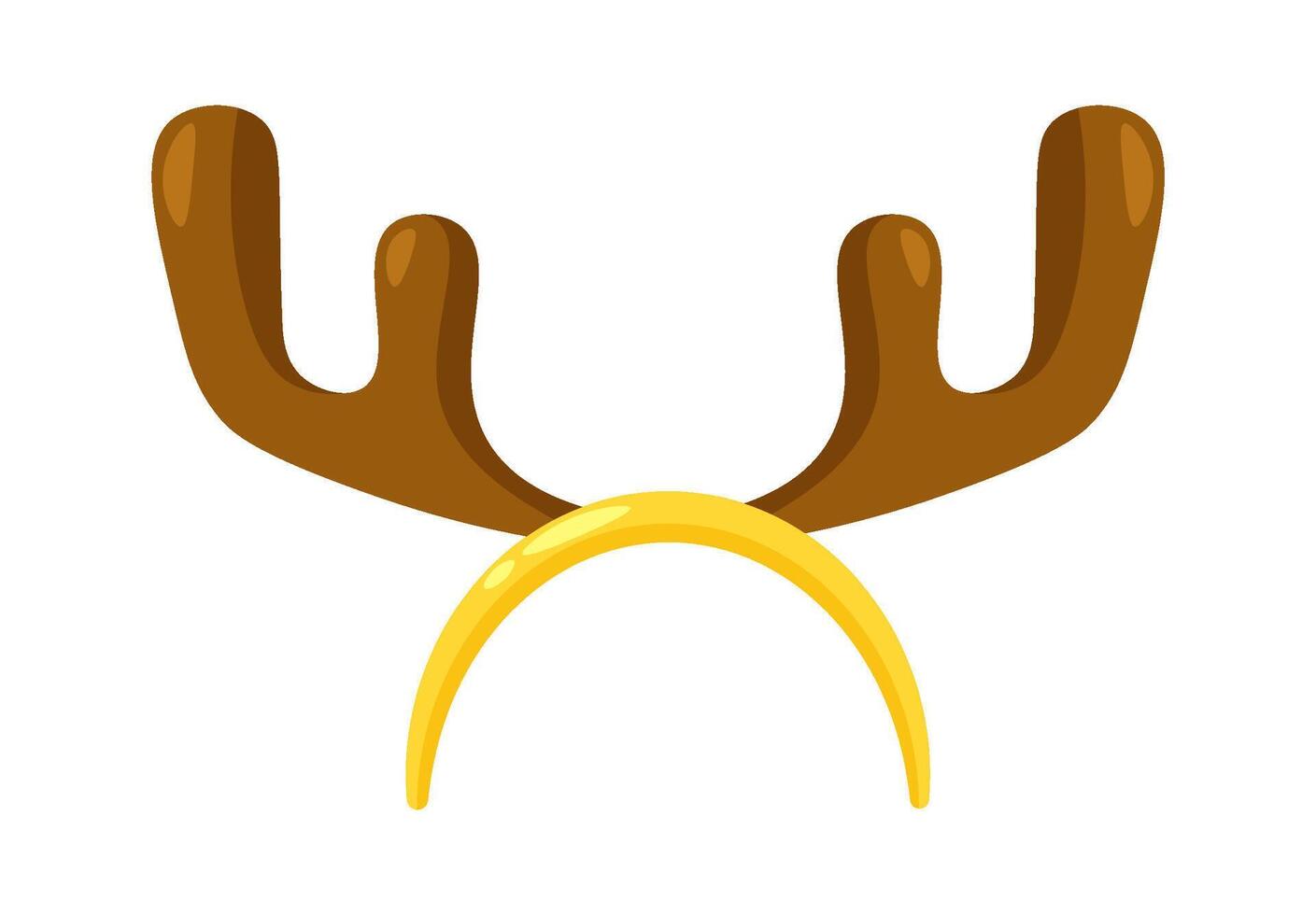 Drawn Christmas accessory flat icon Reindeer antlers headband Illustration vector