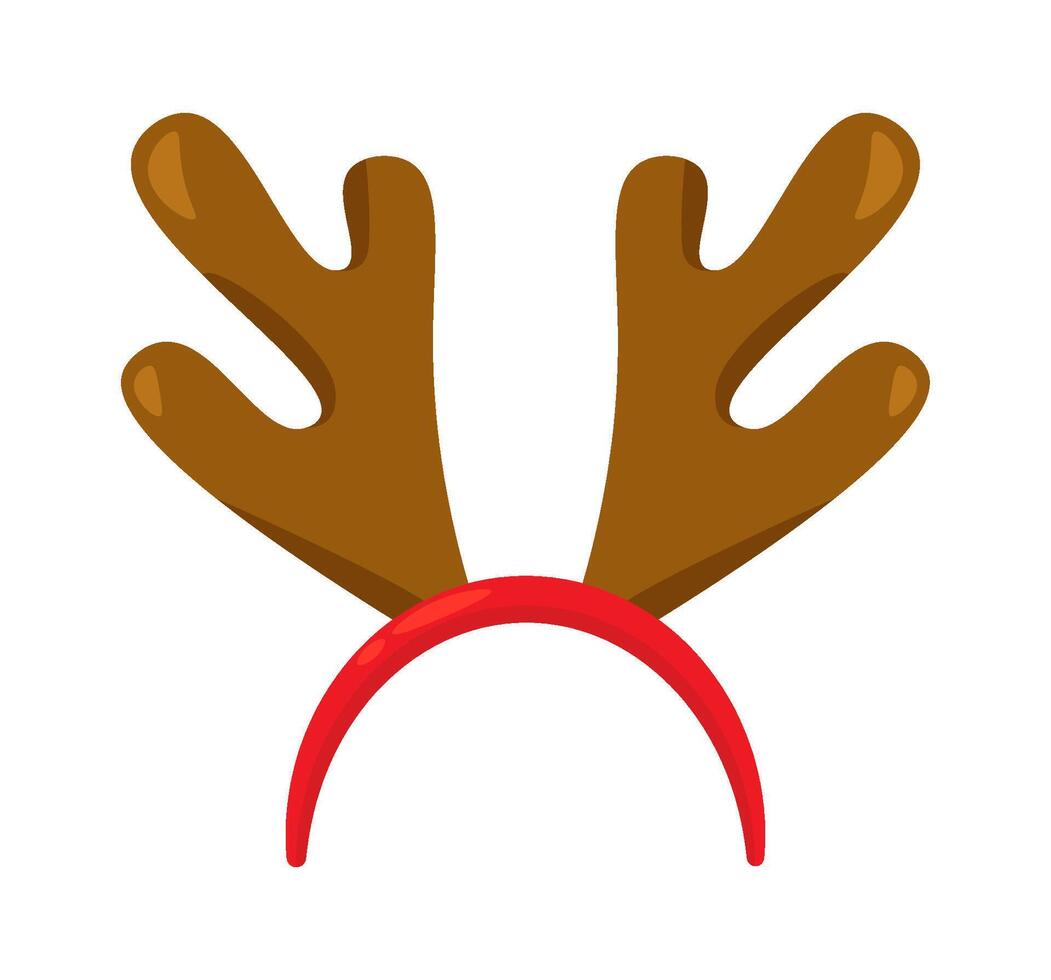Funny headdress flat icon Reindeer antlers headband accessory vector