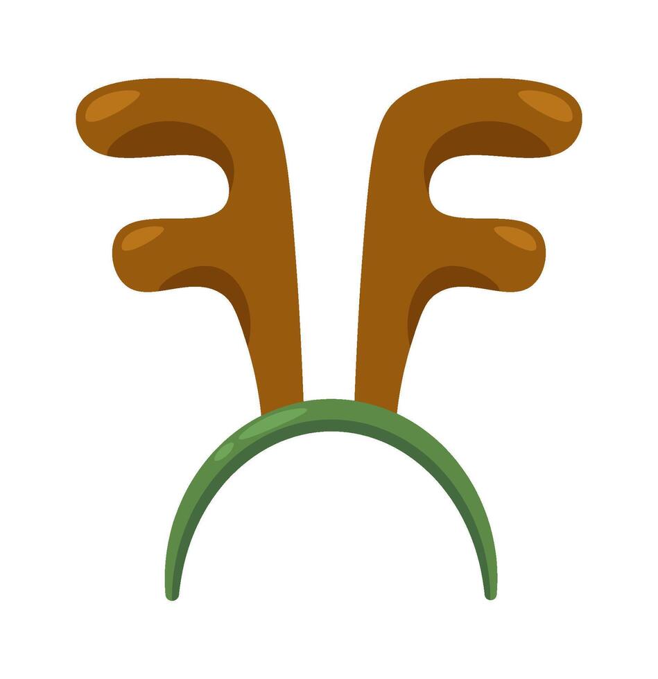 Reindeer antlers headband accessory flat icon Christmas party vector