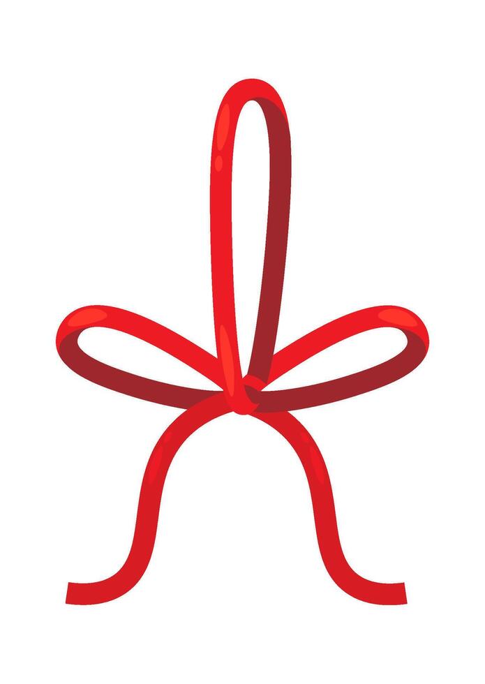 Winter season flat icon Christmas bell shaped red ribbon vector