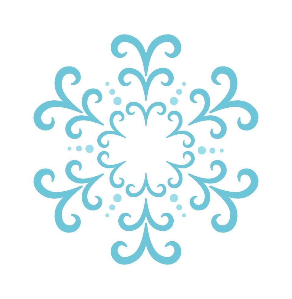 Snow flat icon Unusiual winter decor Snowflake single element vector