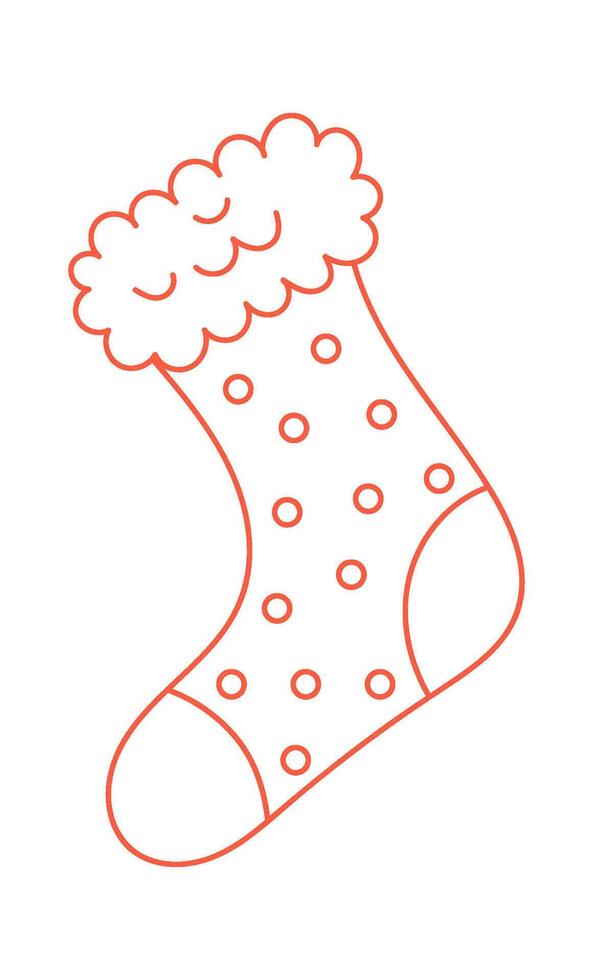 Christmas socks for fireplace flat icon Postcard decor element vector