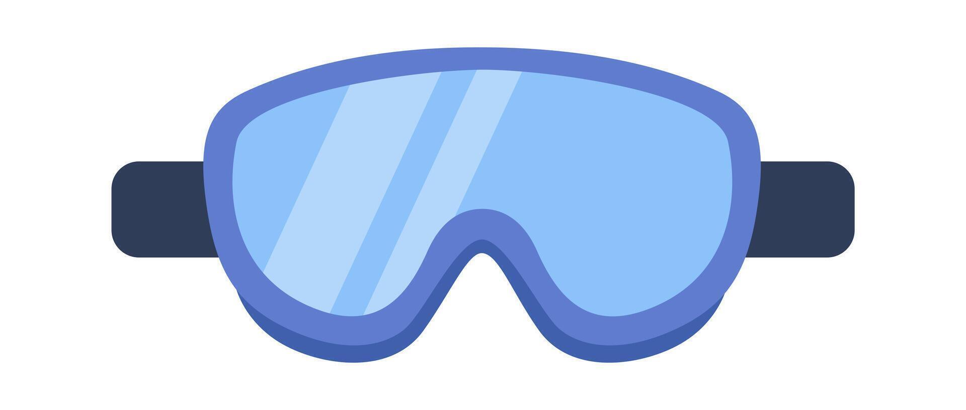 Ski goggles flat icon Winter sports equipment element vector