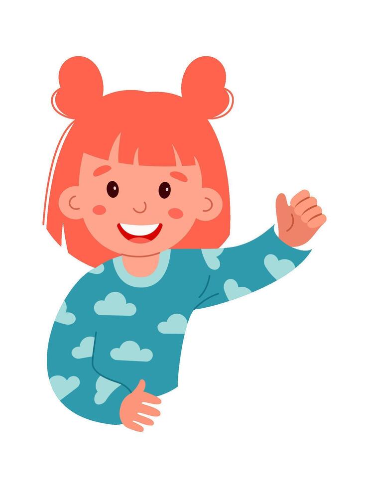 Happy girl flat icon Cleaning teeth every morning vector