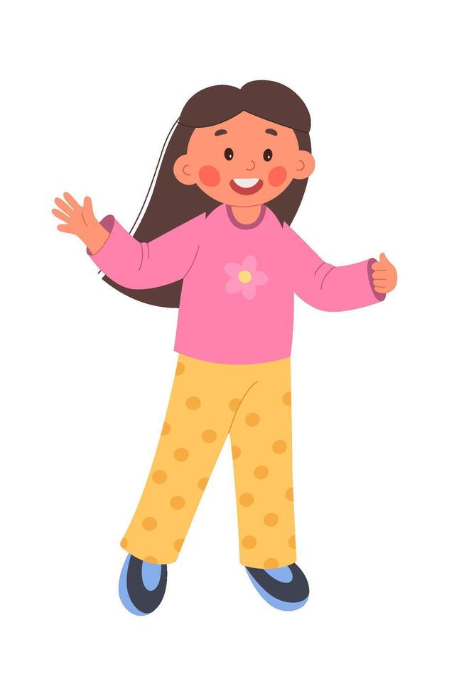 Happy girl flat icon Professions and children illustration vector