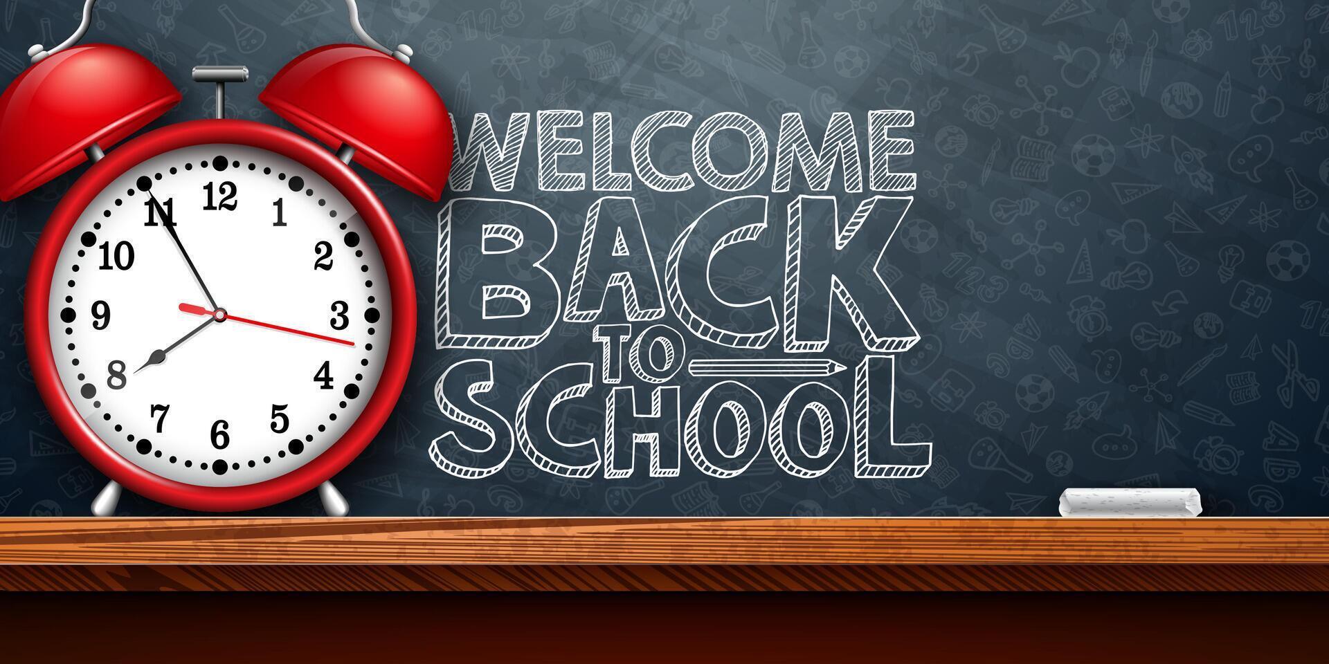 Back to school alarm clock vector
