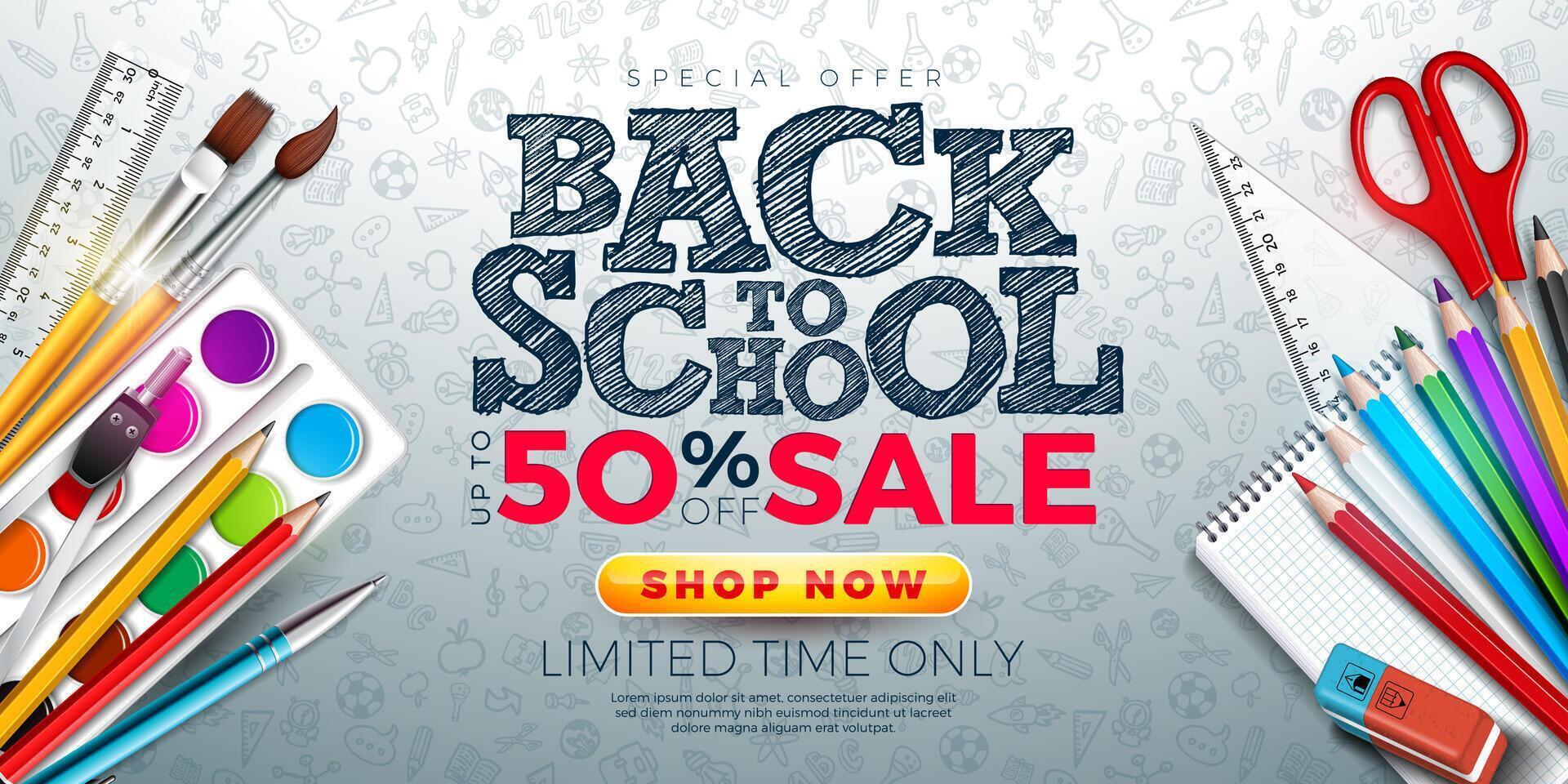Back to school sale image vector