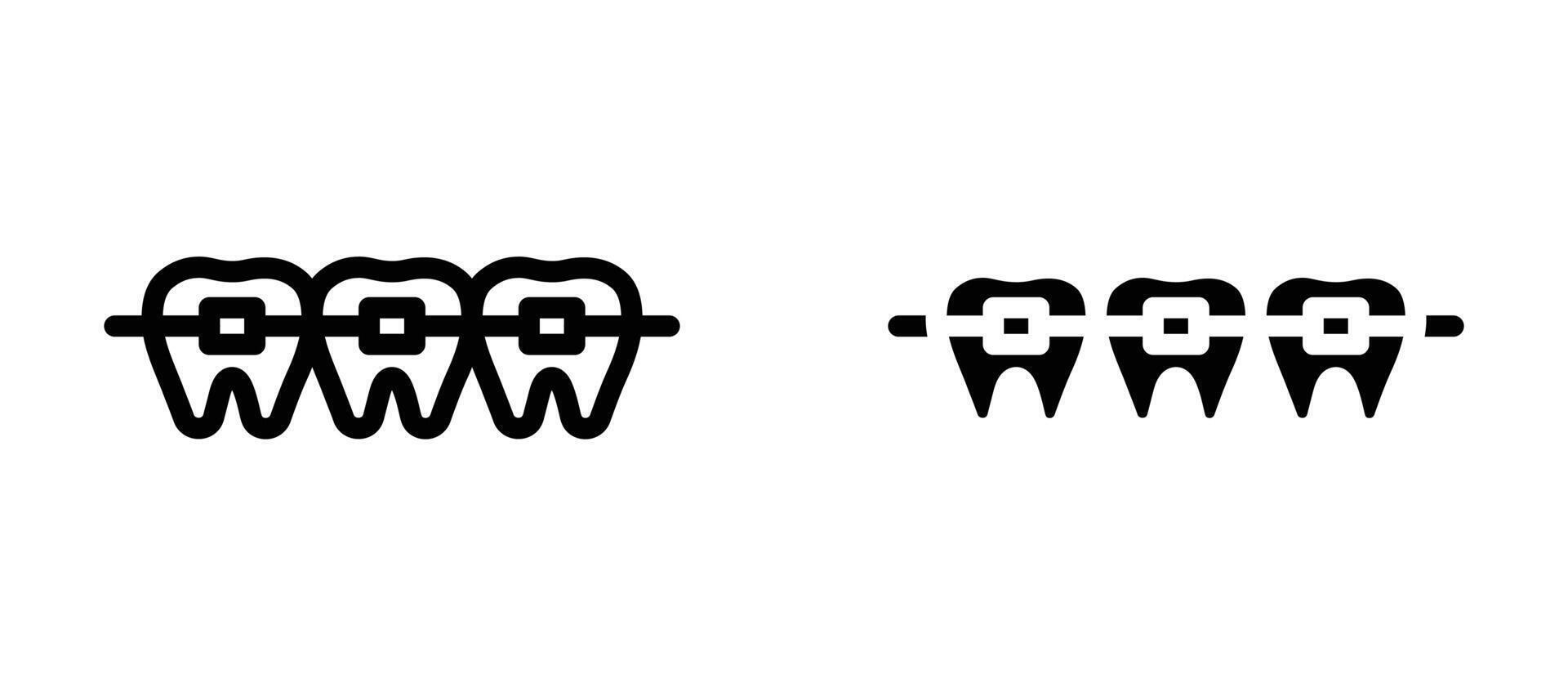 Braces icon in black modern and lines and solid vector