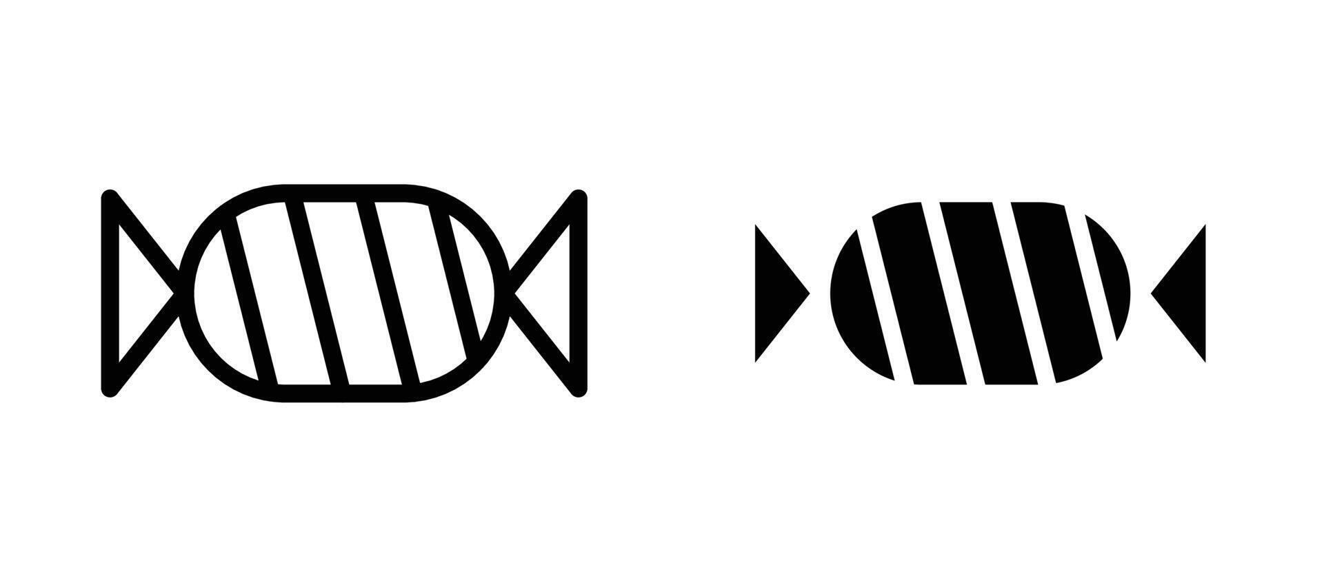 Candy icon in black modern and lines and solid vector