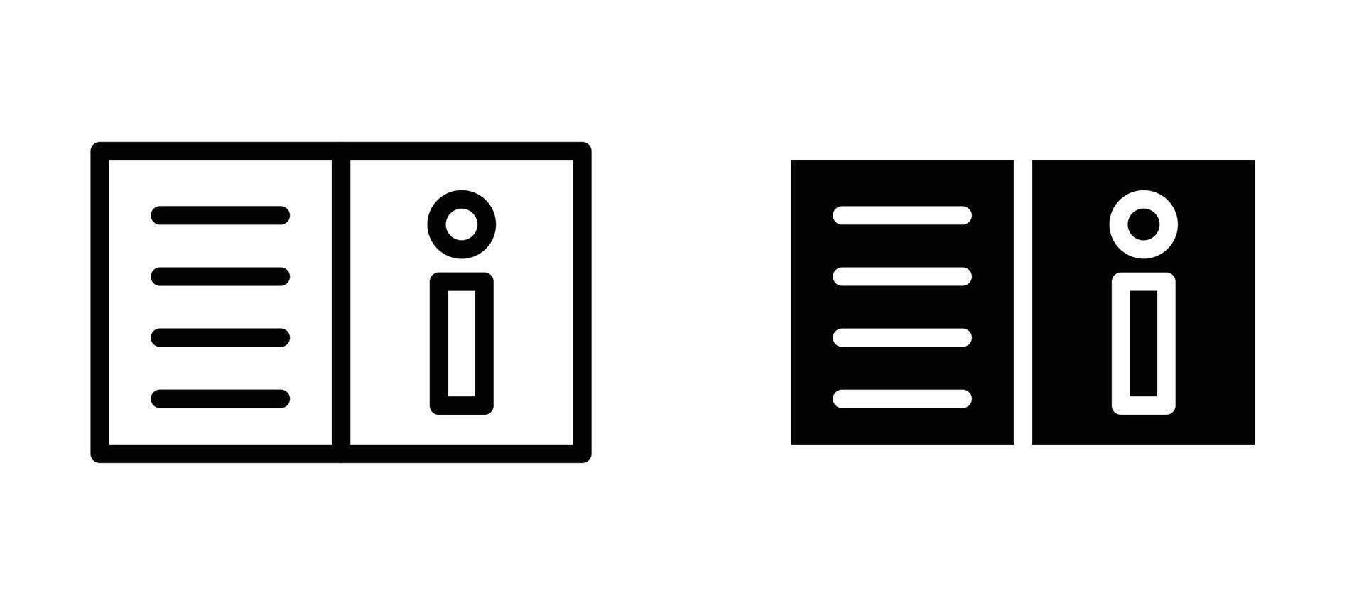 guide book icon in black modern and lines and solid vector