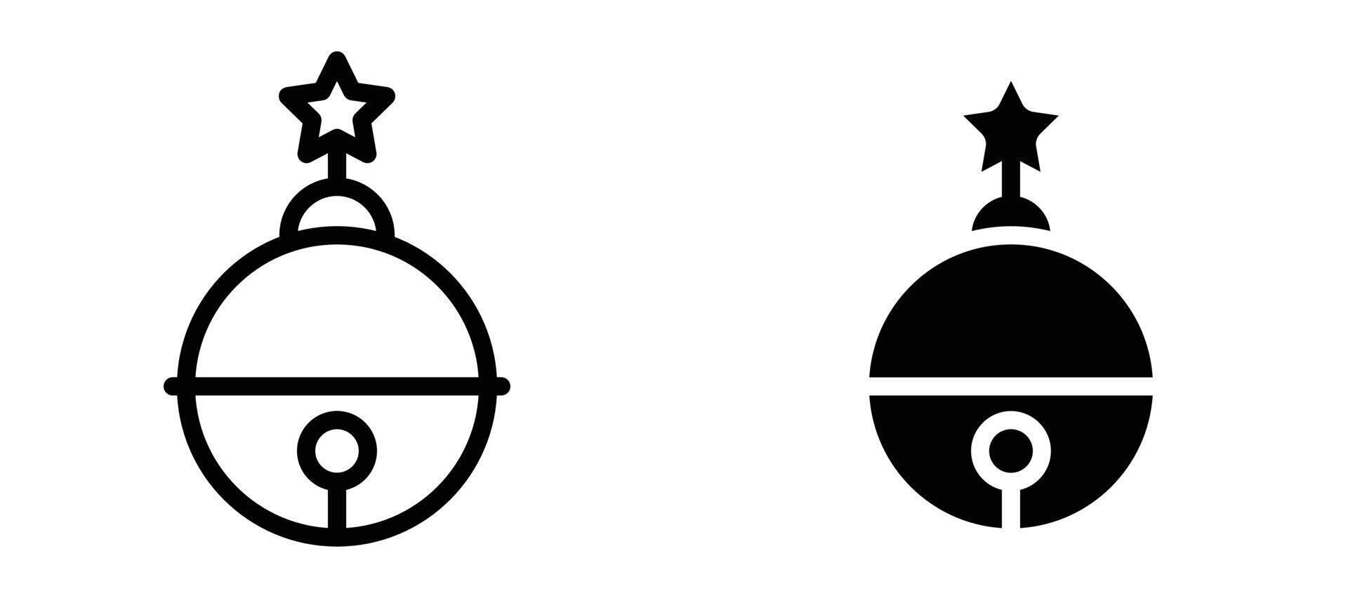 Jingle bell icon in black modern and lines and solid vector