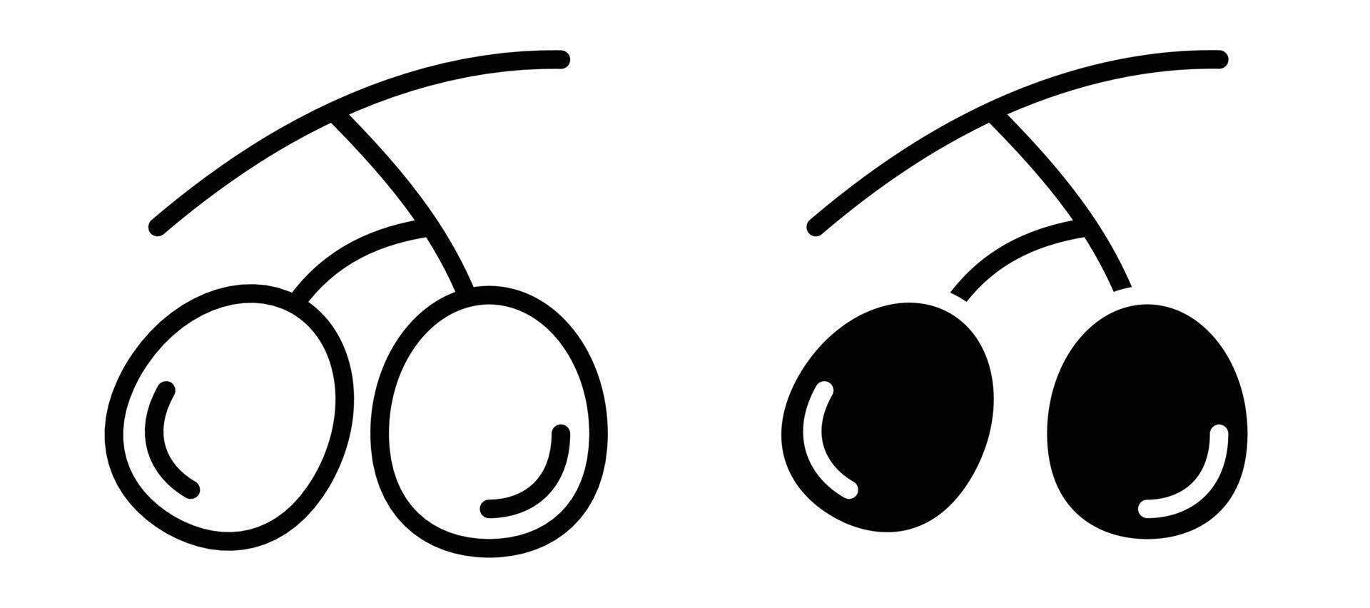Olive icon in black modern and lines and solid vector