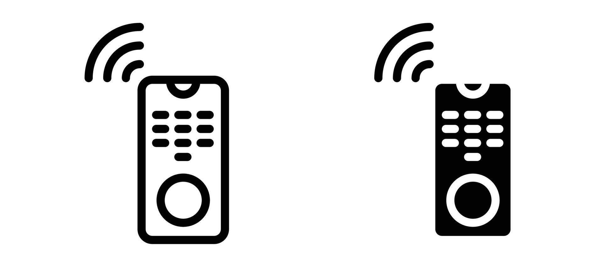 Remote icon in black modern and lines and solid vector