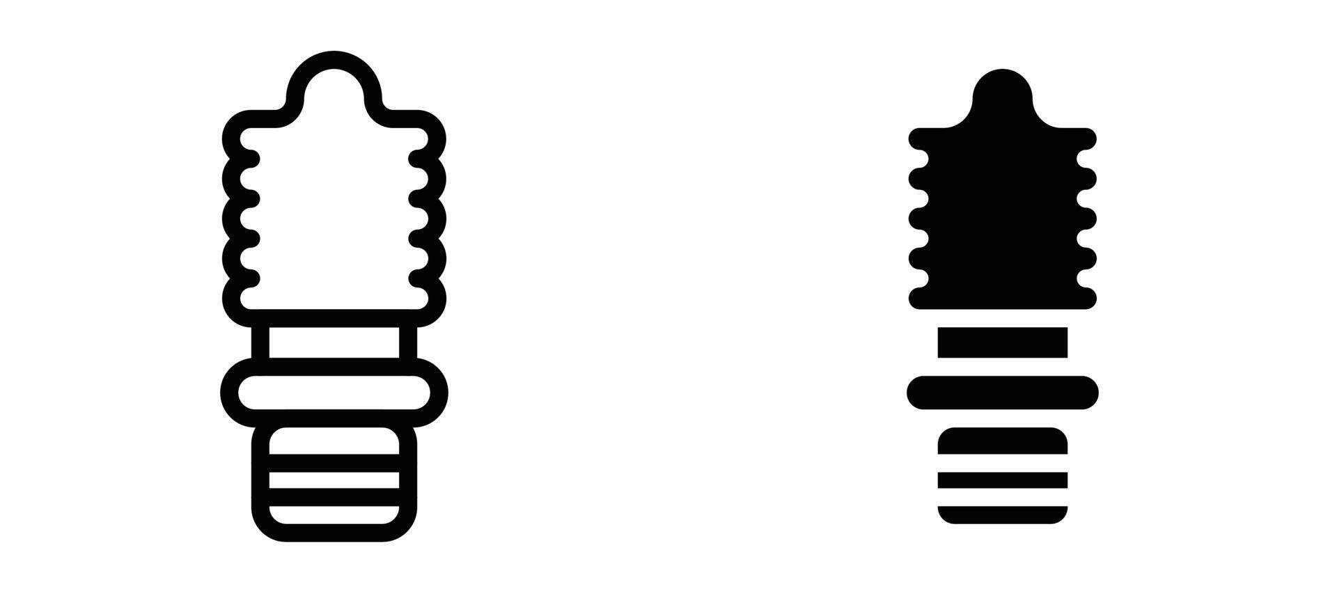 Spark plug icon in black modern and lines and solid vector