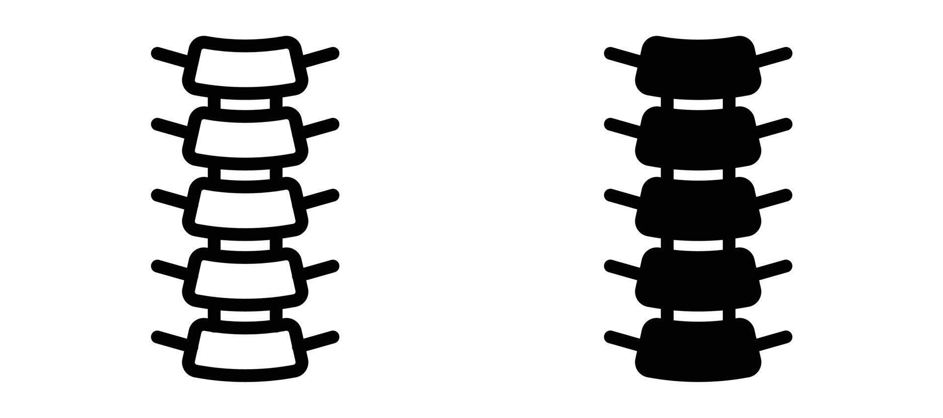Spinal column icon in black modern and lines and solid vector
