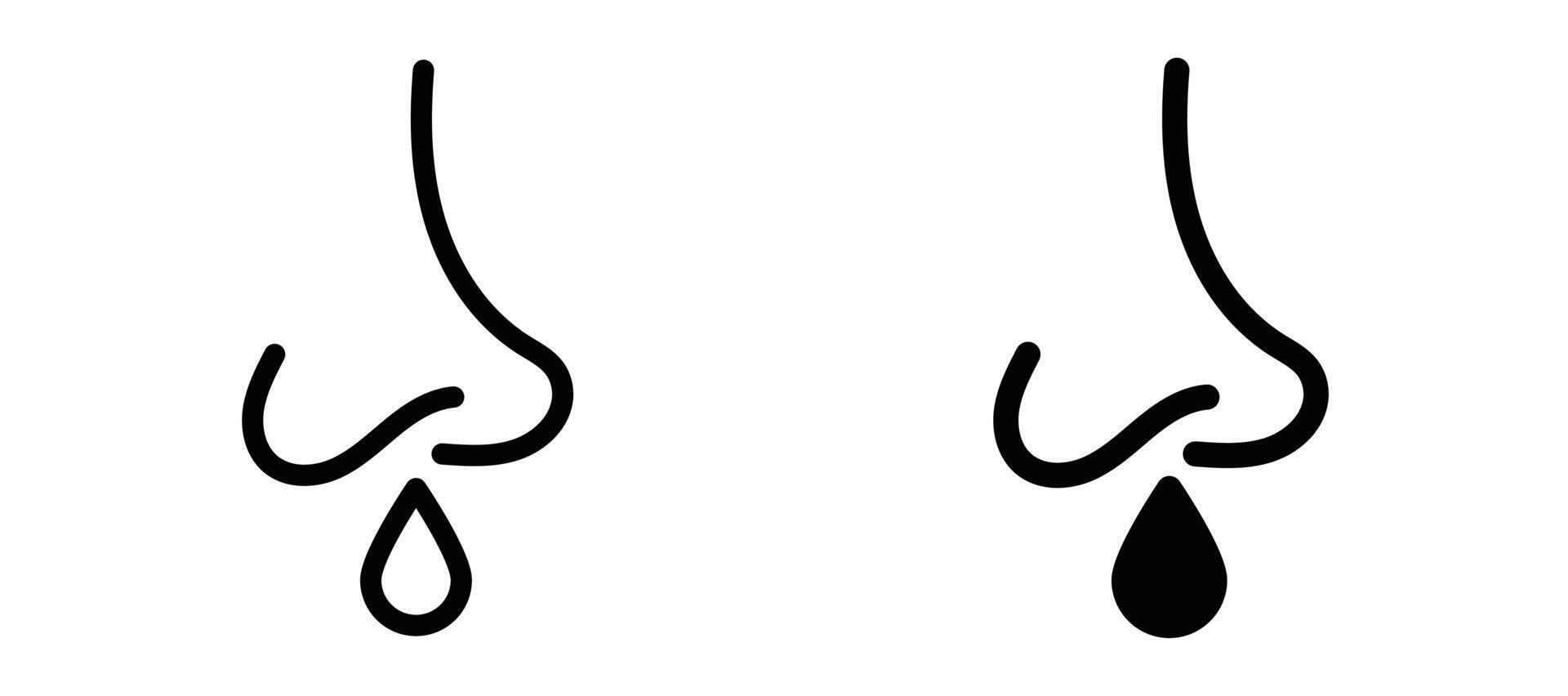 Stuffy nose icon in black modern and lines and solid vector