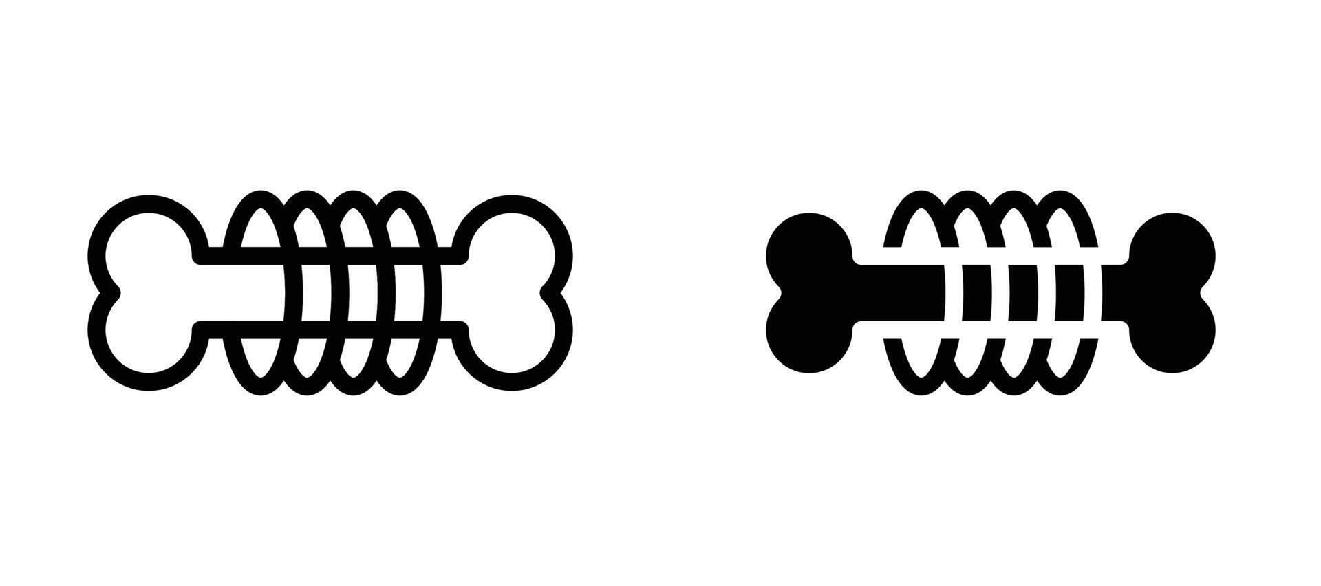 Strong healthy bones icon in black modern and lines and solid vector
