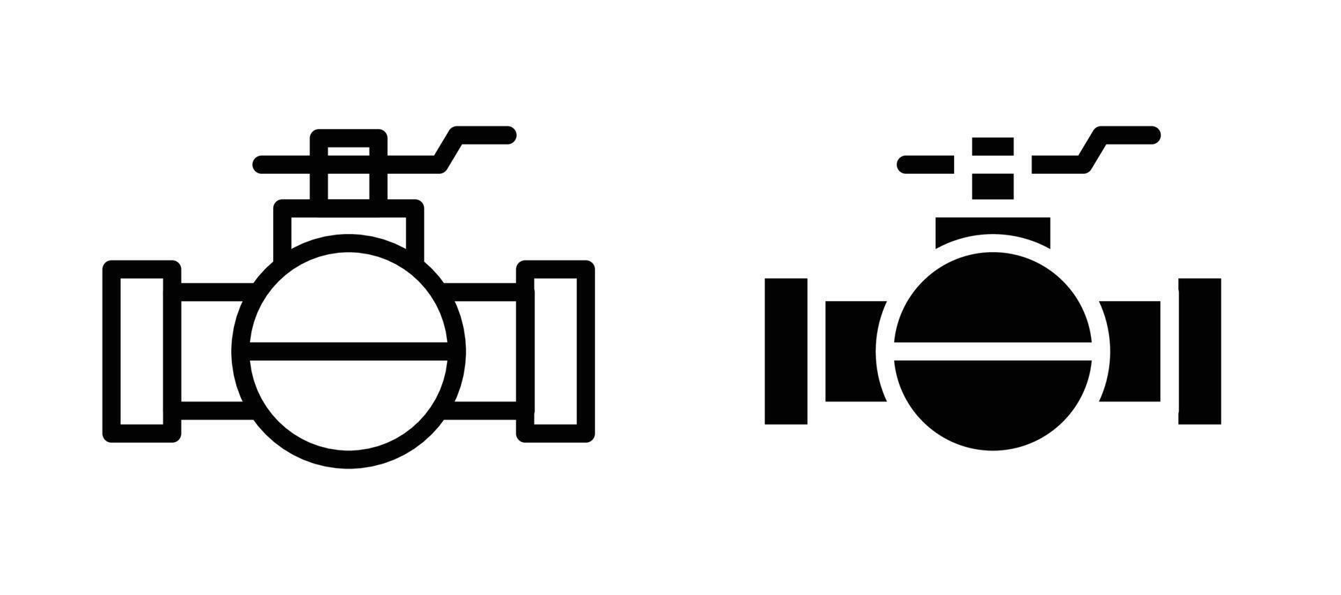 Valve icon in black modern and lines and solid vector