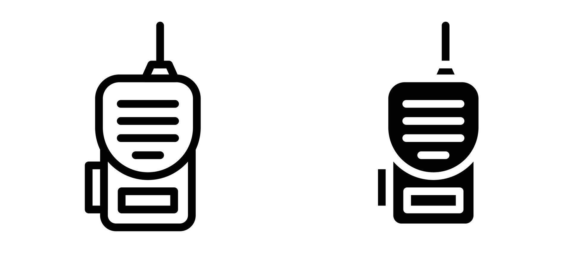 Walkie talkie icon in black modern and lines and solid vector