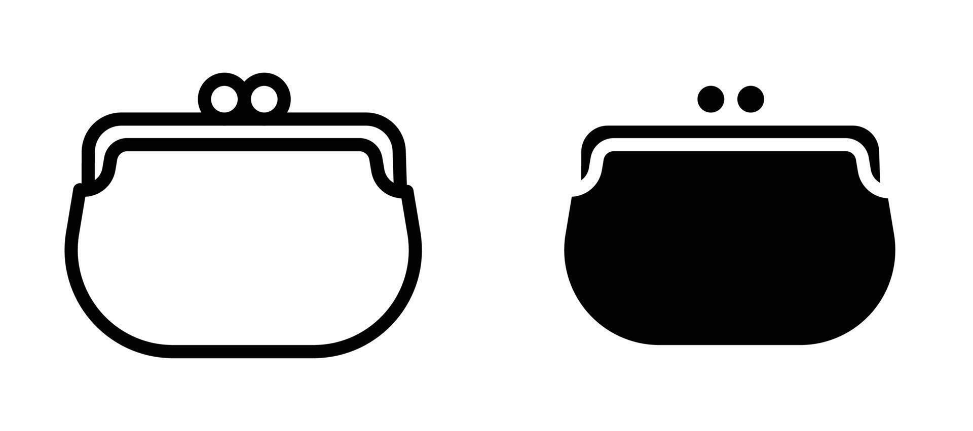 Woman purse icon in black modern and lines and solid vector