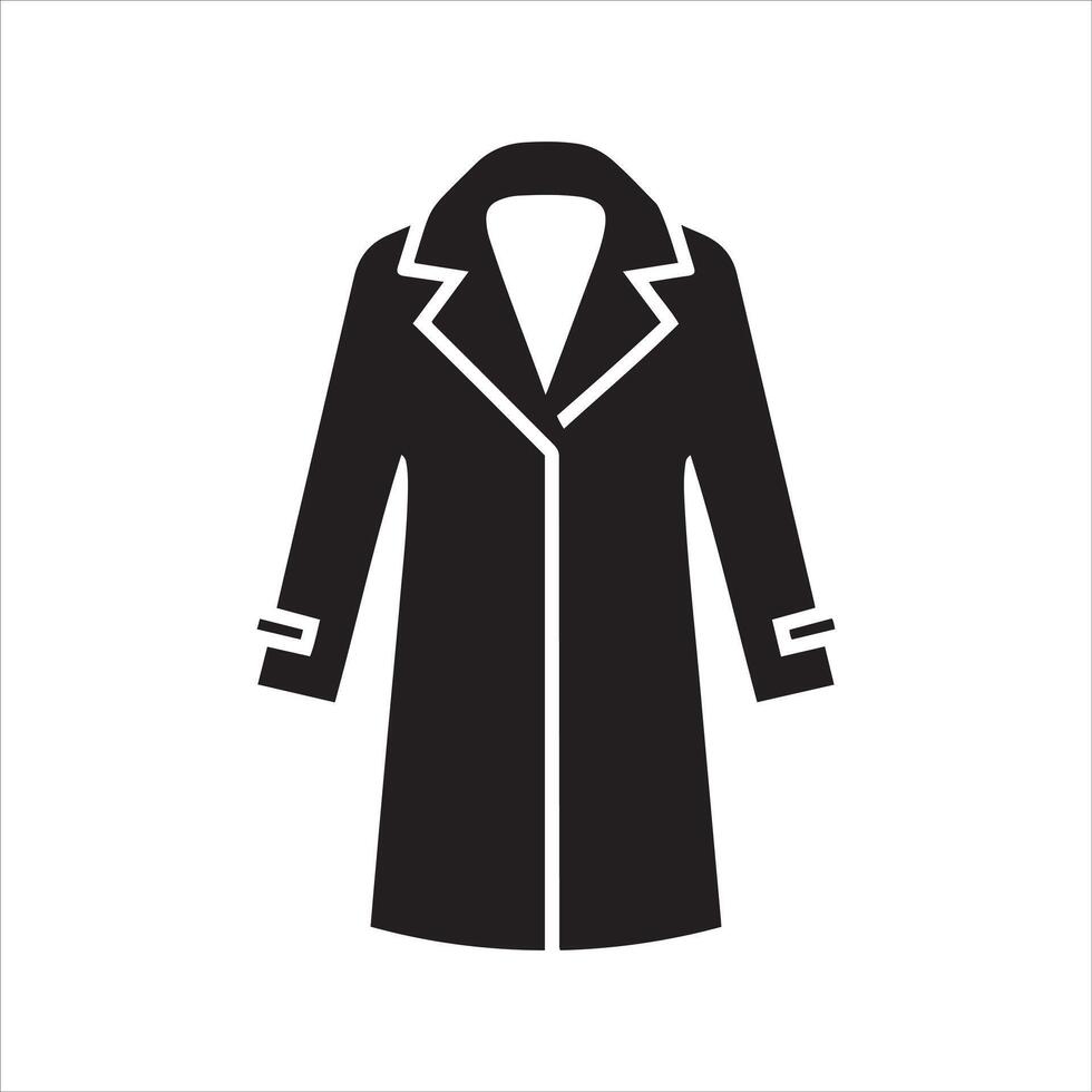 Classic black trench coat silhouette with lapels and cuffs vector