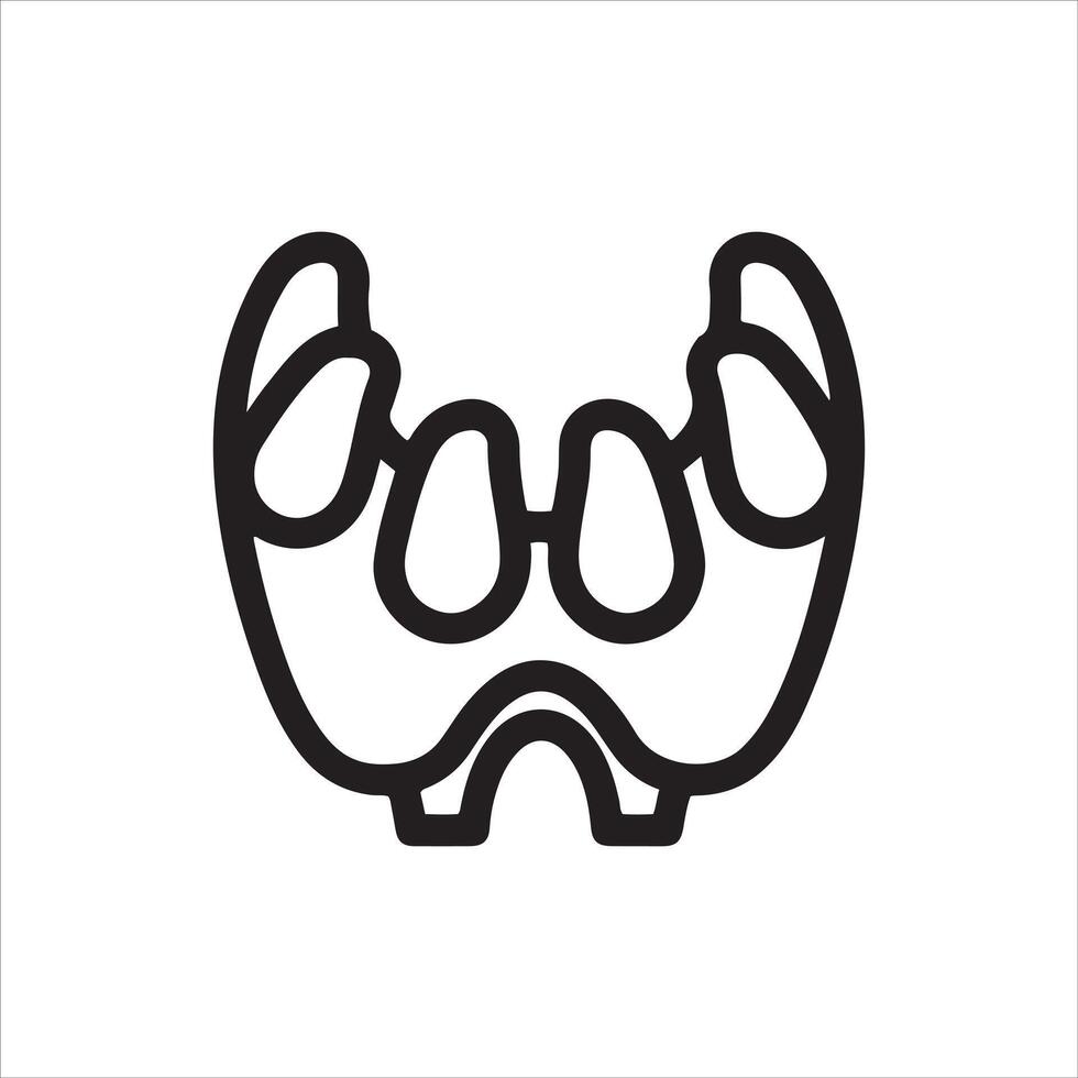 Stylized outline of a paw print with four toes and a heel pad vector