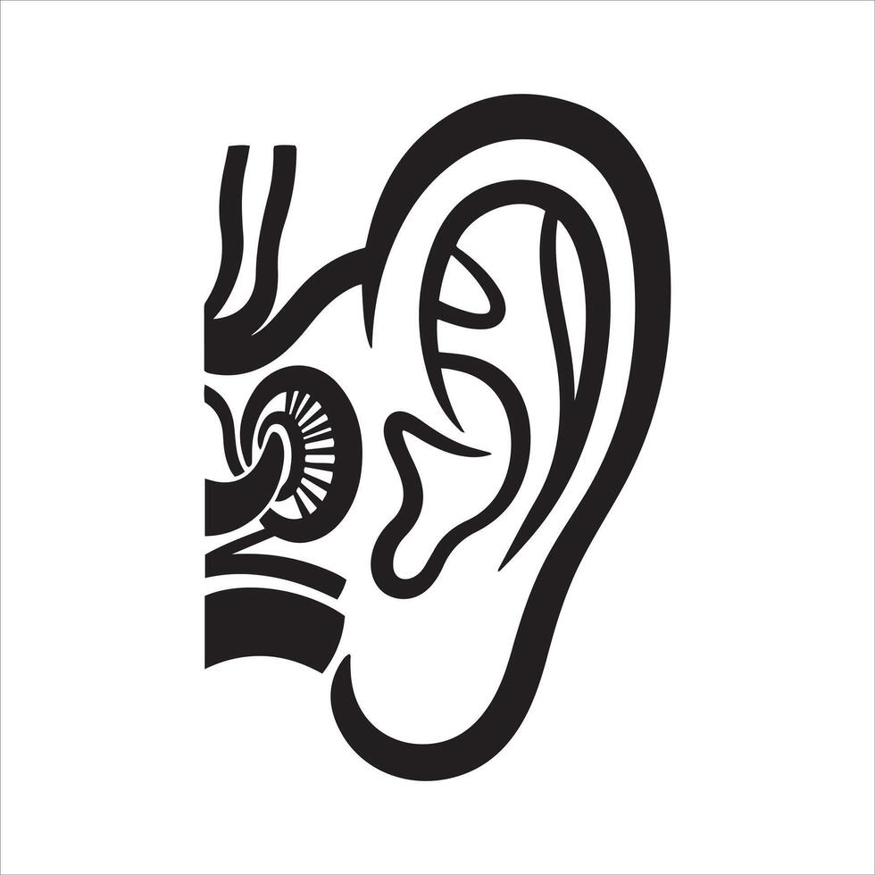 Stylized black silhouette of human lungs and trachea on white background vector