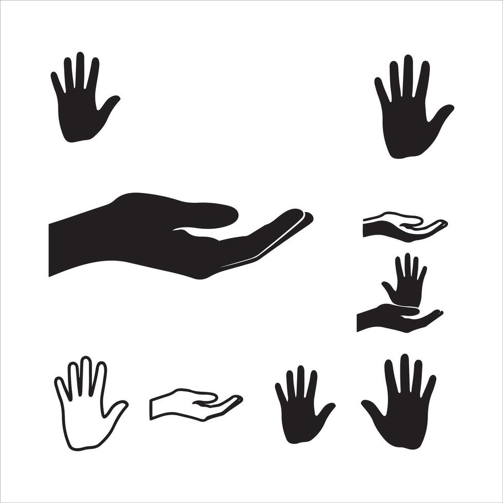 Collection of diverse cartoon hands expressing various emotions and actions vector