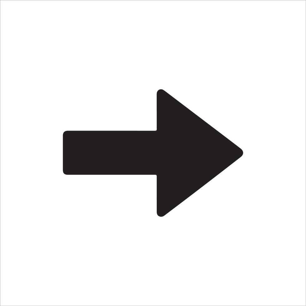 Simple blue and black arrow pointing to the right direction vector