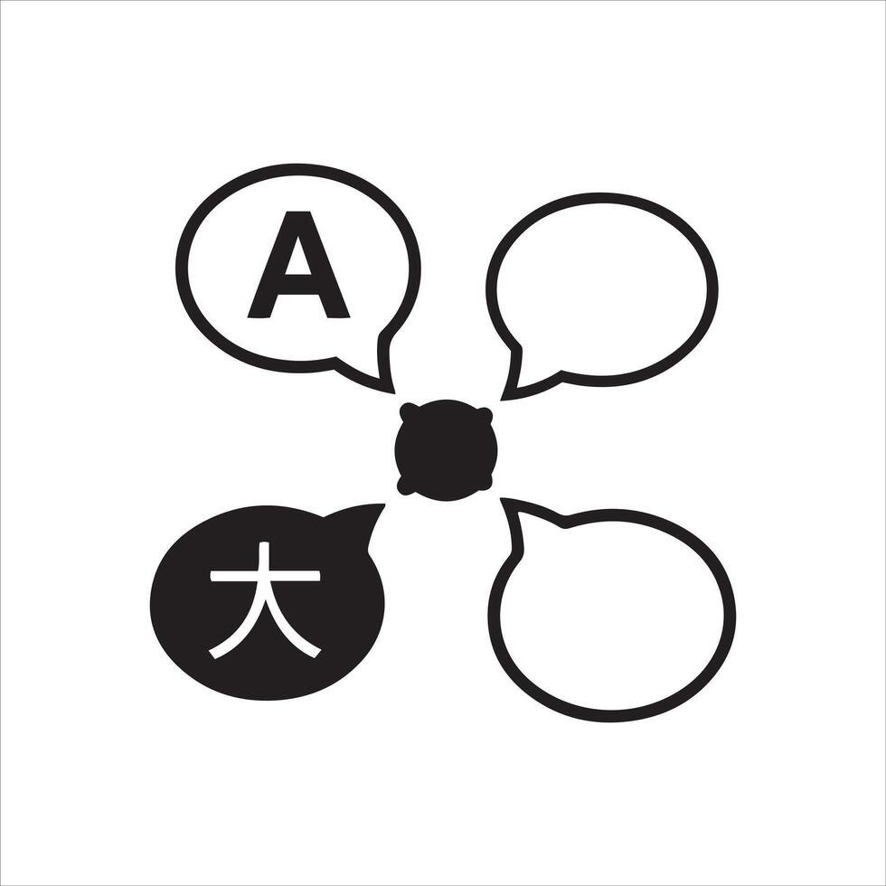 Global communication concept with multiple language symbols vector