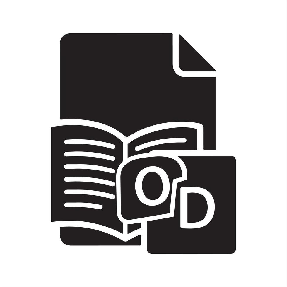 Open book and document with cd icon symbolizing information and media vector