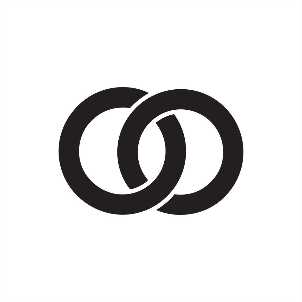 Two interlocking rings symbol on a white background vector