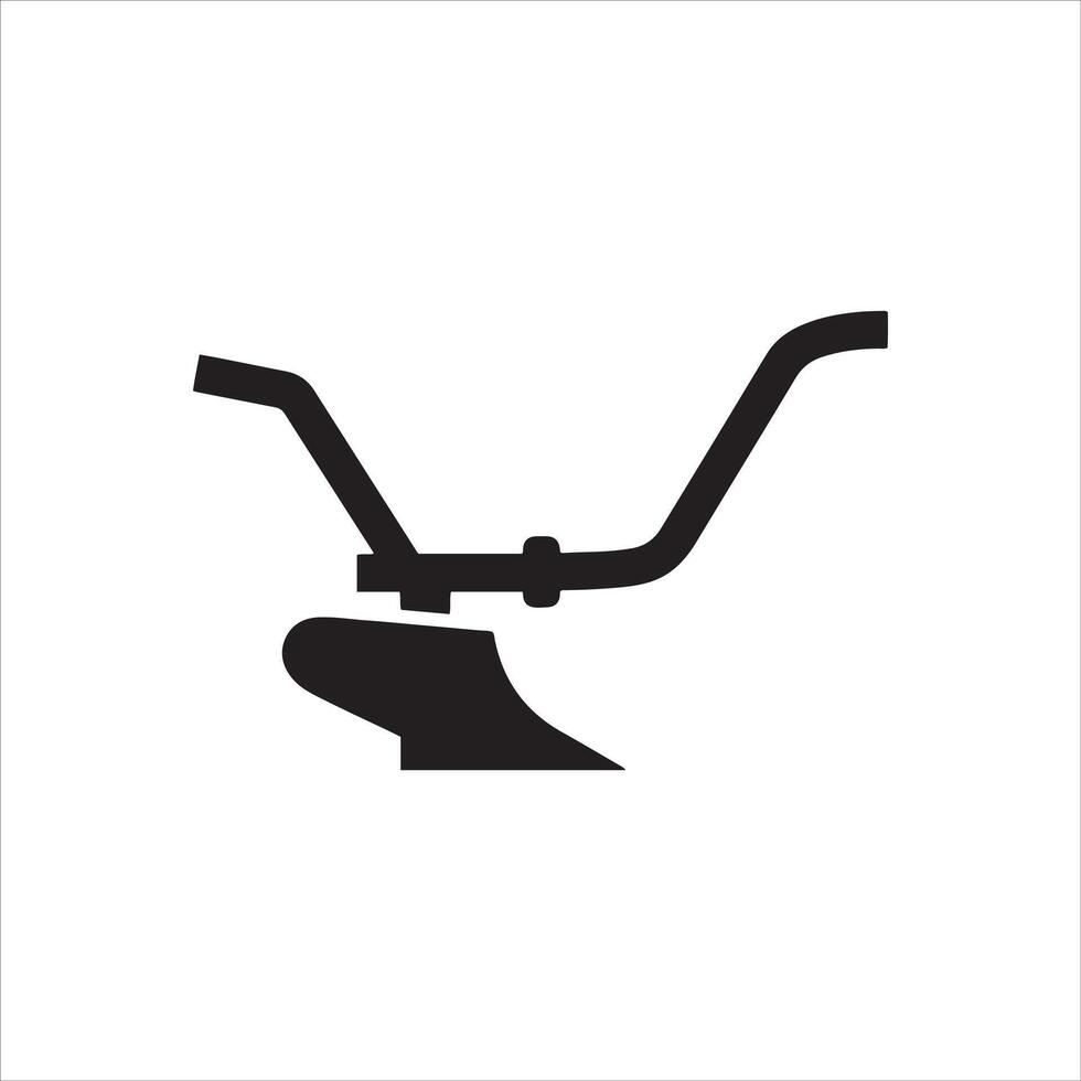 Simple outline of a plow with handlebars vector