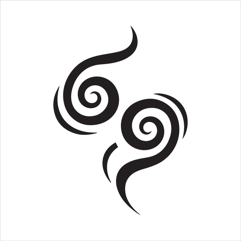 Abstract black swirls with tribal flair and curving lines vector