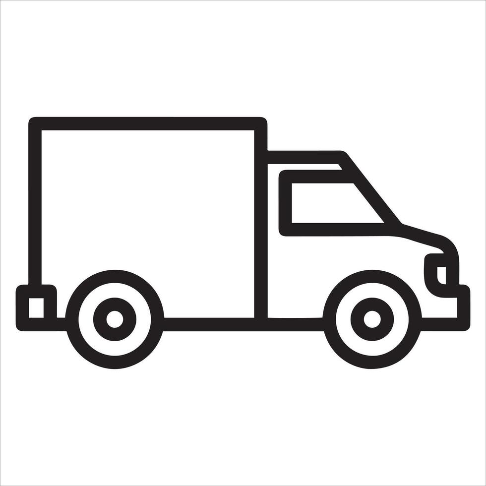Simple outline of a delivery truck vector