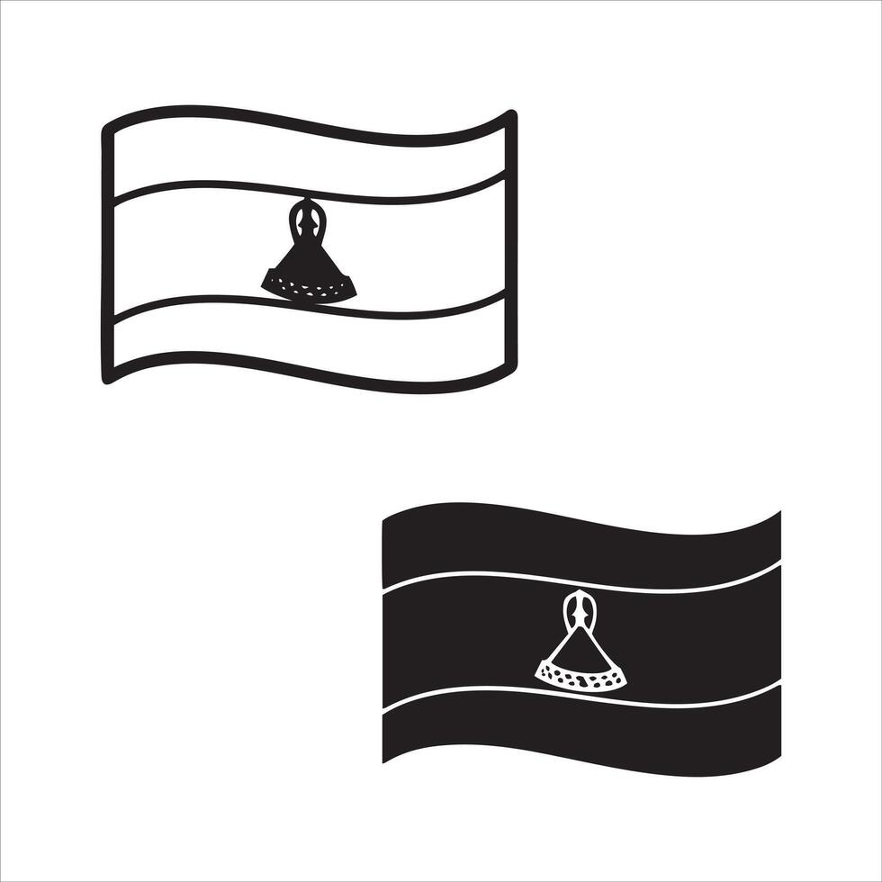 Two waving flags with a traditional african symbol vector