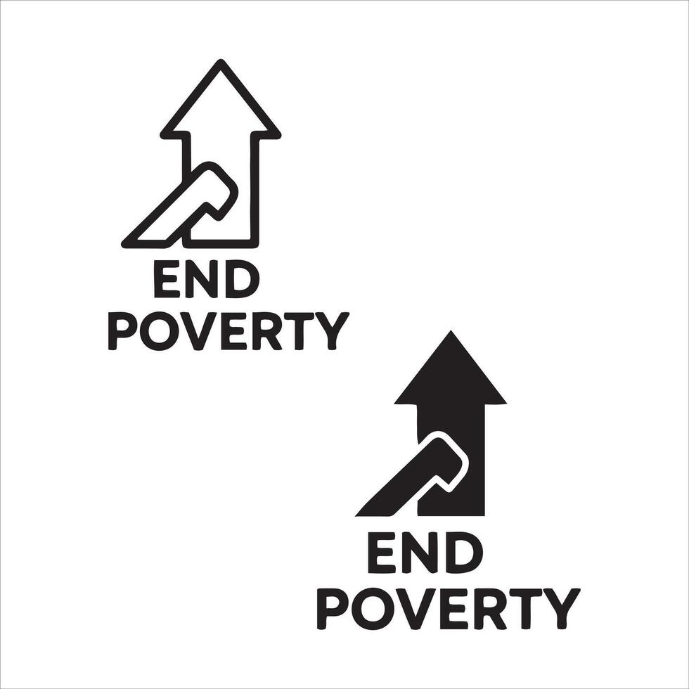 Symbolic representation of ending poverty with upward growth vector