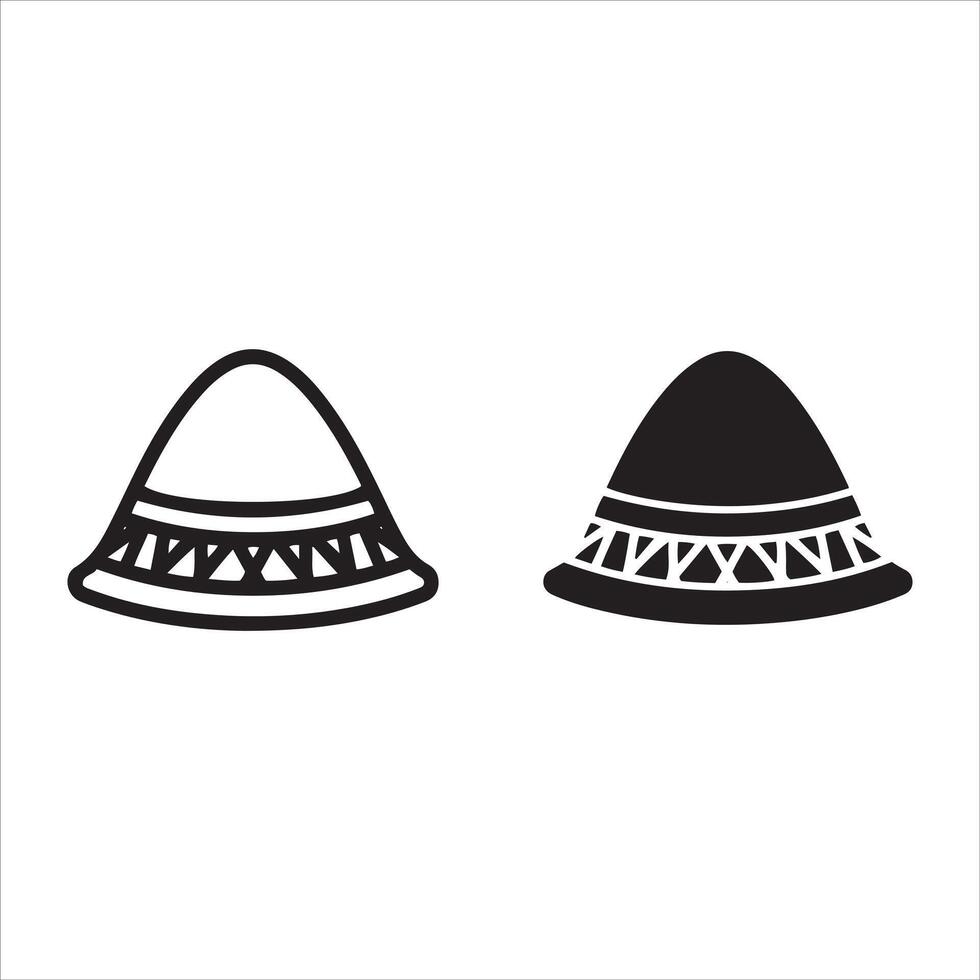 Two stylized tribal hats side by side vector