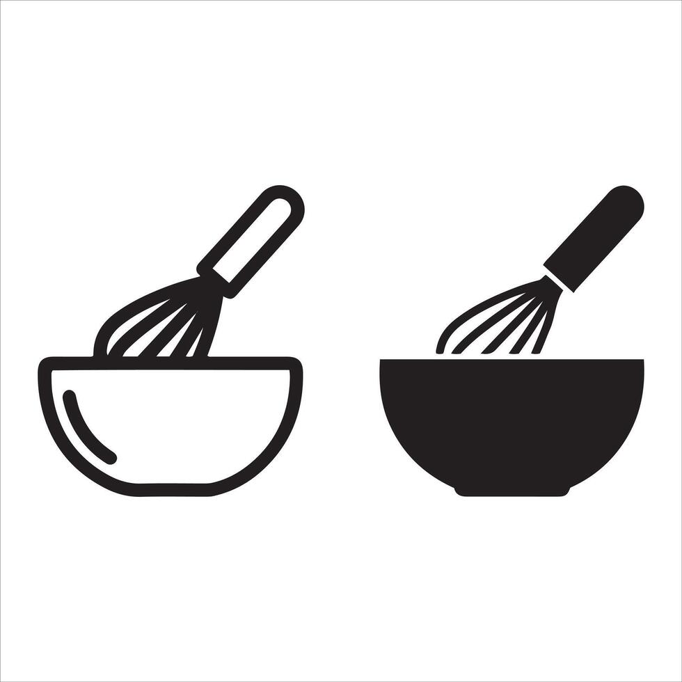 Two styles of whisking bowl graphics vector